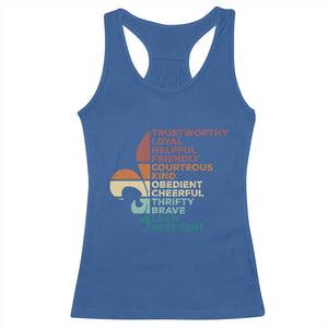 Funny Scouting Leader Law Racerback Tank Top Vintage Fleur De Lis TS11 Royal Blue Print Your Wear