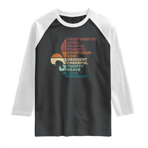 Funny Scouting Leader Law Raglan Shirt Vintage Fleur De Lis TS11 Black White Print Your Wear