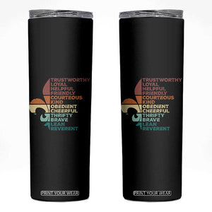 Funny Scouting Leader Law Skinny Tumbler Vintage Fleur De Lis TS11 Black Print Your Wear