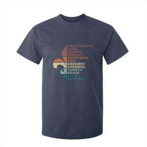 Funny Scouting Leader Law T Shirt For Kid Vintage Fleur De Lis TS11 Navy Print Your Wear