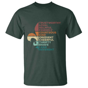 Funny Scouting Leader Law T Shirt Vintage Fleur De Lis TS11 Dark Forest Green Print Your Wear