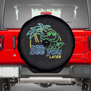 Funny See You Later Teacher Summer Alligator Spare Tire Cover Later Gator Last Day Of School TS11 Black Print Your Wear
