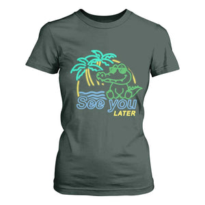 Funny See You Later Teacher Summer Alligator T Shirt For Women Later Gator Last Day Of School TS11 Dark Forest Green Print Your Wear