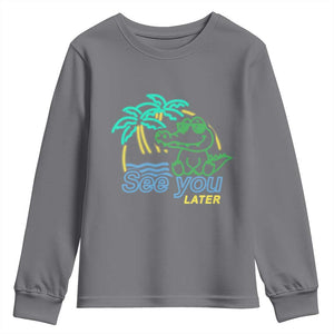 Funny See You Later Teacher Summer Alligator Youth Sweatshirt Later Gator Last Day Of School TS11 Charcoal Print Your Wear