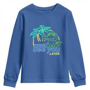 Funny See You Later Teacher Summer Alligator Youth Sweatshirt Later Gator Last Day Of School TS11 Royal Blue Print Your Wear