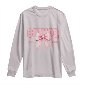 Funny Senior EST 2025 Graduation Coquette Long Sleeve Shirt TS11 Ice Gray Print Your Wear