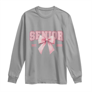 Funny Senior EST 2025 Graduation Coquette Long Sleeve Shirt TS11 Sport Gray Print Your Wear