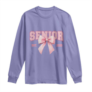 Funny Senior EST 2025 Graduation Coquette Long Sleeve Shirt TS11 Violet Print Your Wear