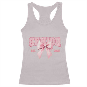Funny Senior EST 2025 Graduation Coquette Racerback Tank Top TS11 Ice Gray Print Your Wear