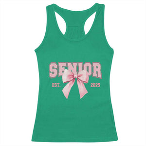 Funny Senior EST 2025 Graduation Coquette Racerback Tank Top TS11 Irish Green Print Your Wear