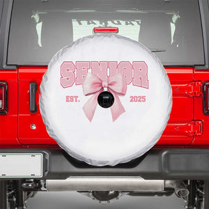 Funny Senior EST 2025 Graduation Coquette Spare Tire Cover TS11 White Print Your Wear
