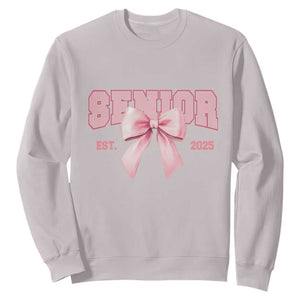 Funny Senior EST 2025 Graduation Coquette Sweatshirt TS11 Ice Gray Print Your Wear