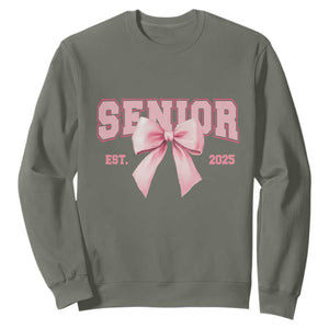 Funny Senior EST 2025 Graduation Coquette Sweatshirt TS11 Military Green Print Your Wear