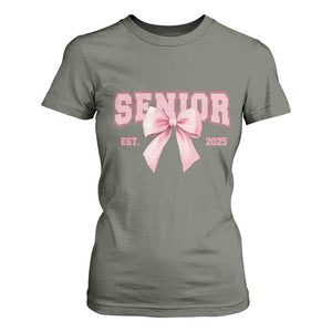 Funny Senior EST 2025 Graduation Coquette T Shirt For Women TS11 Military Green Print Your Wear