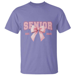Funny Senior EST 2025 Graduation Coquette T Shirt TS11 Violet Print Your Wear