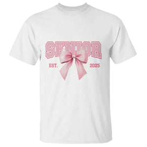 Funny Senior EST 2025 Graduation Coquette T Shirt TS11 White Print Your Wear