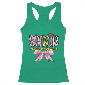 Funny Senior EST 2025 Graduation Racerback Tank Top Twenty Twenty Five Pink Bow TS11 Irish Green Print Your Wear
