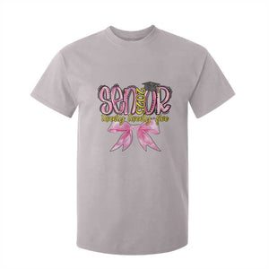 Funny Senior EST 2025 Graduation T Shirt For Kid Twenty Twenty Five Pink Bow TS11 Ice Gray Print Your Wear