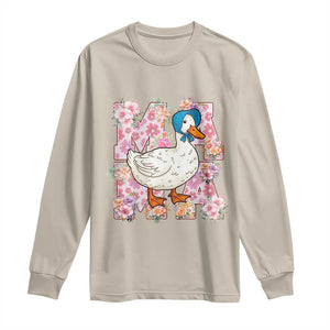 Funny Silly Mama Goose Long Sleeve Shirt Boho Flower Mother's Day TS11 Sand Print Your Wear