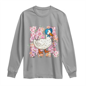 Funny Silly Mama Goose Long Sleeve Shirt Boho Flower Mother's Day TS11 Sport Gray Print Your Wear