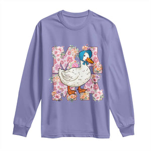 Funny Silly Mama Goose Long Sleeve Shirt Boho Flower Mother's Day TS11 Violet Print Your Wear