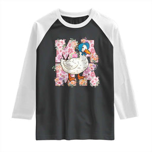 Funny Silly Mama Goose Raglan Shirt Boho Flower Mother's Day TS11 Black White Print Your Wear