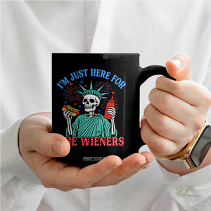 Funny Skeleton Lady Liberty Coffee Mug I'm Just Here For The Wieners 4th Of July Hot Dog TS02 Print Your Wear