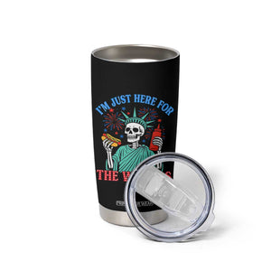 Funny Skeleton Lady Liberty Tumbler Cup I'm Just Here For The Wieners 4th Of July Hot Dog TS02 Print Your Wear