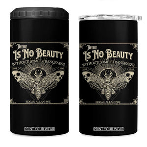 Funny Skull Moth 4 in 1 Can Cooler Tumbler There Is No Beauty Without Some Strangeness Edgar Poe TS11 One Size: 16 oz Black Print Your Wear