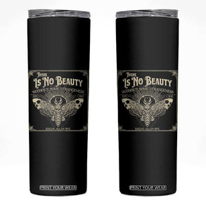 Funny Skull Moth Skinny Tumbler There Is No Beauty Without Some Strangeness Edgar Poe TS11 Black Print Your Wear