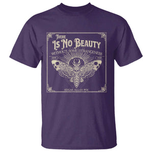 Funny Skull Moth T Shirt There Is No Beauty Without Some Strangeness Edgar Poe TS11 Purple Print Your Wear