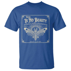 Funny Skull Moth T Shirt There Is No Beauty Without Some Strangeness Edgar Poe TS11 Royal Blue Print Your Wear