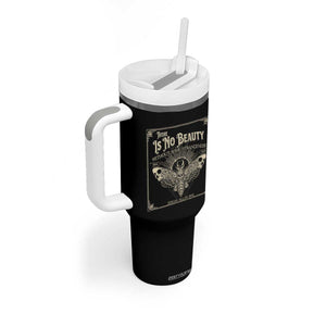 Funny Skull Moth Tumbler With Handle There Is No Beauty Without Some Strangeness Edgar Poe TS11 Print Your Wear