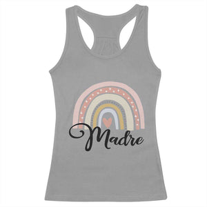 Funny Spanish Latina Mom Madre Racerback Tank Top Cute Rainbow TS11 Sport Gray Print Your Wear