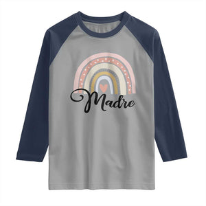 Funny Spanish Latina Mom Madre Raglan Shirt Cute Rainbow TS11 Sport Gray Navy Print Your Wear