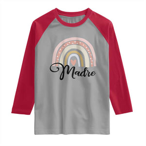 Funny Spanish Latina Mom Madre Raglan Shirt Cute Rainbow TS11 Sport Gray Red Print Your Wear