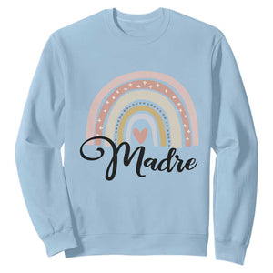 Funny Spanish Latina Mom Madre Sweatshirt Cute Rainbow TS11 Light Blue Print Your Wear