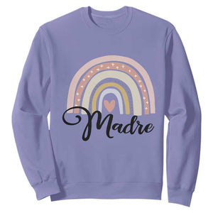 Funny Spanish Latina Mom Madre Sweatshirt Cute Rainbow TS11 Violet Print Your Wear