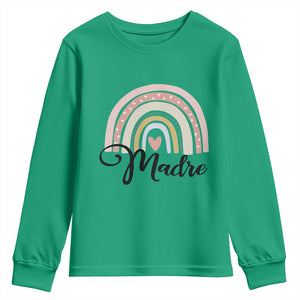 Funny Spanish Latina Mom Madre Youth Sweatshirt Cute Rainbow TS11 Irish Green Print Your Wear