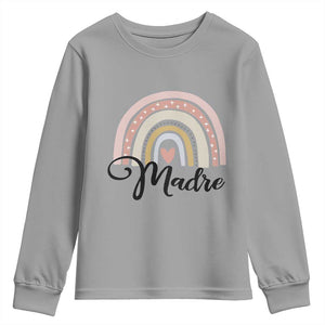 Funny Spanish Latina Mom Madre Youth Sweatshirt Cute Rainbow TS11 Sport Gray Print Your Wear