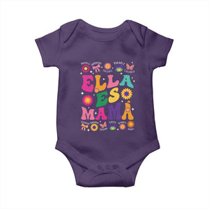 Funny Spanish Mom Baby Onesie Ella Es Mama Latina Mother's Day TS11 Purple Print Your Wear
