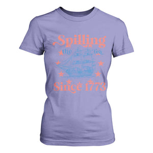 Funny Spilling The Tea Since 1776 T Shirt For Women Us History Teacher 4th Of July TS11 Violet Print Your Wear