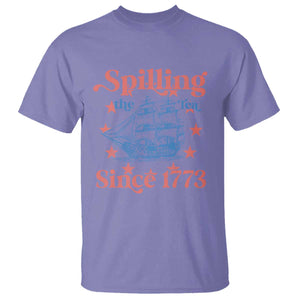 Funny Spilling The Tea Since 1776 T Shirt Us History Teacher 4th Of July TS11 Violet Print Your Wear