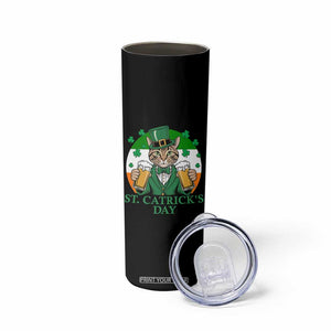 Funny St Catrick's Day Beer Skinny Tumbler St Patrick's Day Cat Beer Shamrock TS11 Print Your Wear