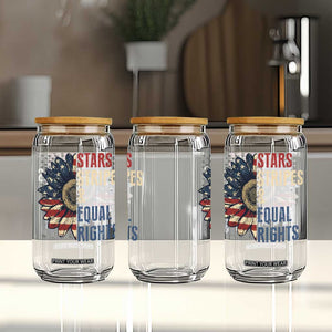 Funny Stars Stripes And Equal Rights Glass Can 4th Of July Women's Rights Sunflower TS11 Print Your Wear