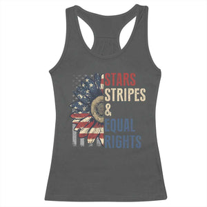 Funny Stars Stripes And Equal Rights Racerback Tank Top 4th Of July Women's Rights Sunflower TS11 Dark Heather Print Your Wear