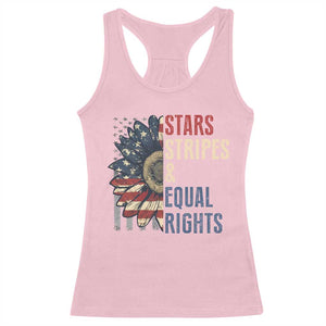 Funny Stars Stripes And Equal Rights Racerback Tank Top 4th Of July Women's Rights Sunflower TS11 Light Pink Print Your Wear