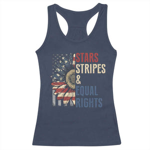 Funny Stars Stripes And Equal Rights Racerback Tank Top 4th Of July Women's Rights Sunflower TS11 Navy Print Your Wear