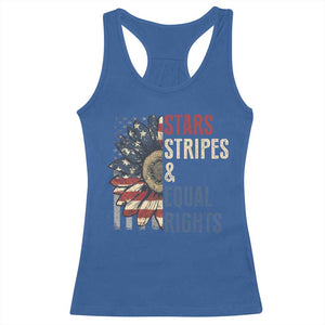 Funny Stars Stripes And Equal Rights Racerback Tank Top 4th Of July Women's Rights Sunflower TS11 Royal Blue Print Your Wear