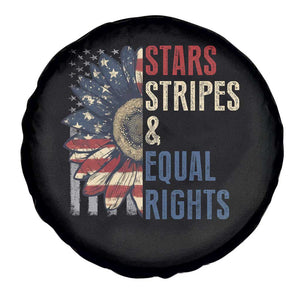 Funny Stars Stripes And Equal Rights Spare Tire Cover 4th Of July Women's Rights Sunflower TS11 Print Your Wear